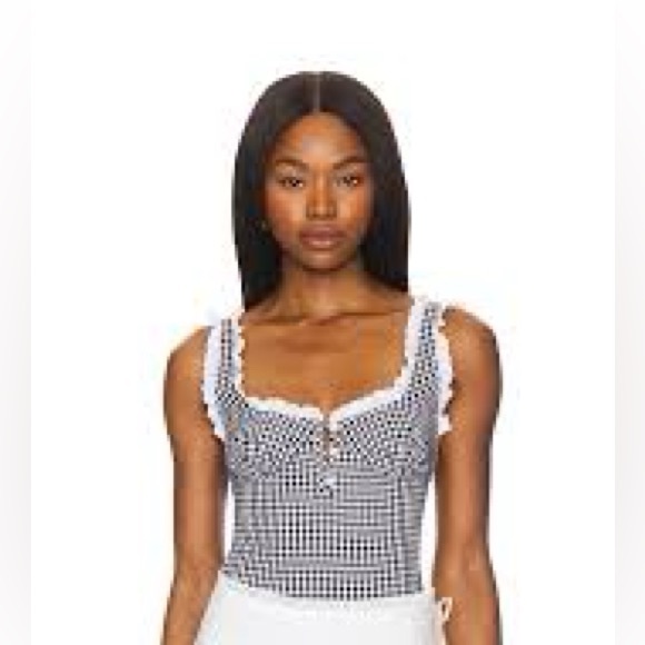 NWOT Free People Cassie Bodysuit - Black White‎ Combo small - Picture 2 of 11